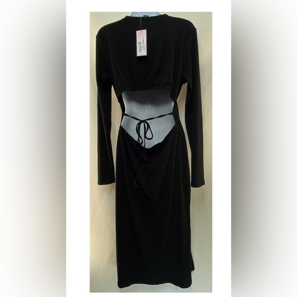 Target Wild Fable, long black sleeve midi dress, size S - Picture 7 of 9